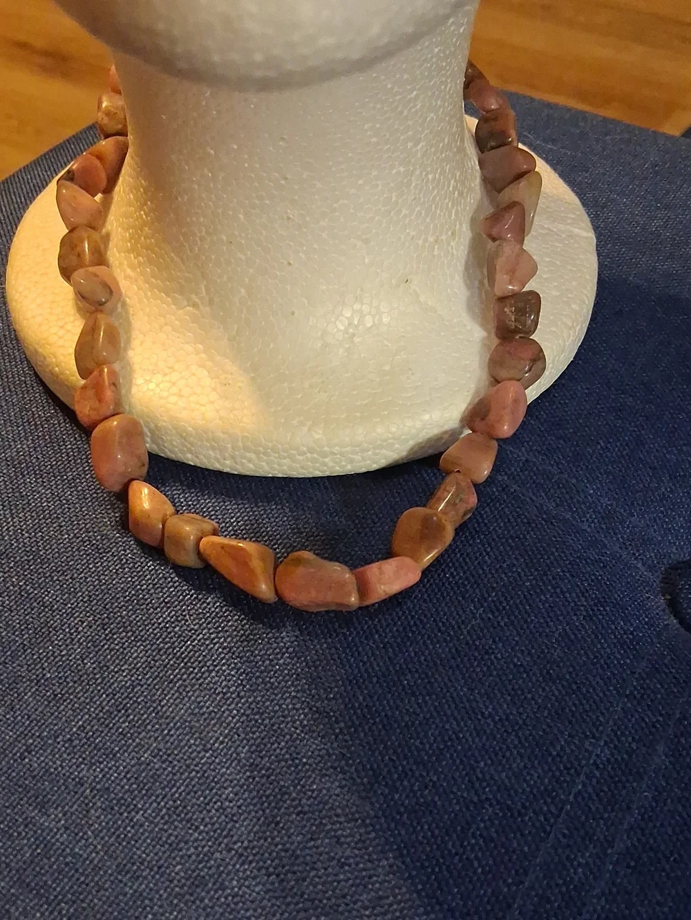 Vintage Pink and Brown Jasper Chip Necklace